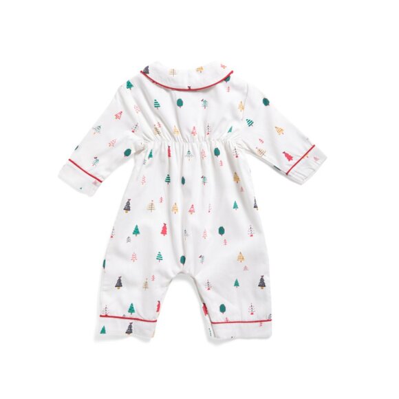 PETITE PLUME White Infants Merry Trees Cambridge Coveralls - Picture 2 of 2